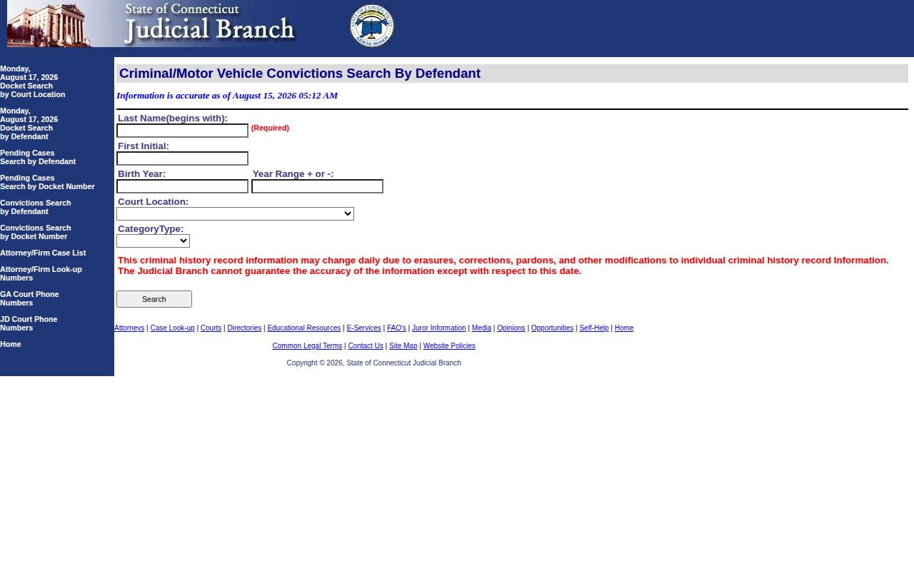 Connecticut Judicial disposed case search for Norwalk arrest news follow-up