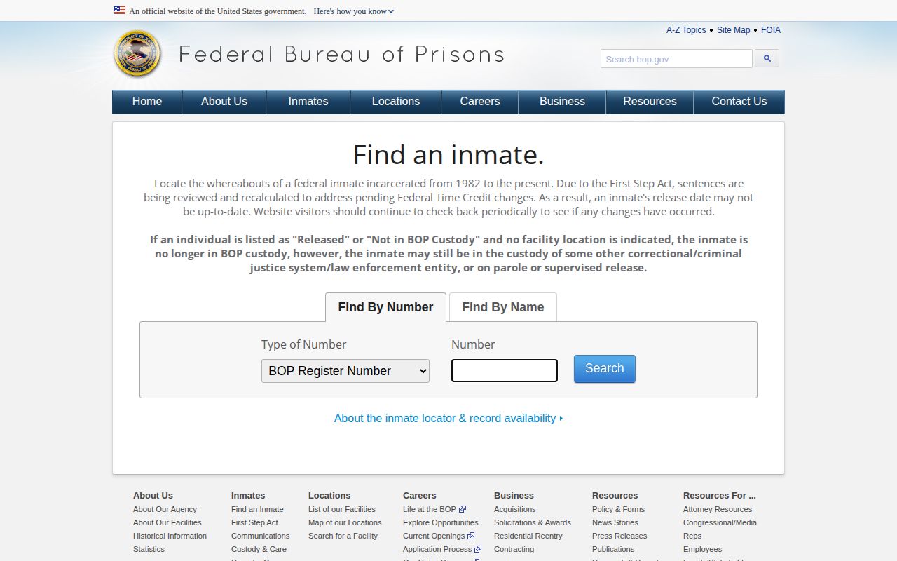 Federal custody search related to Norwalk County arrest records